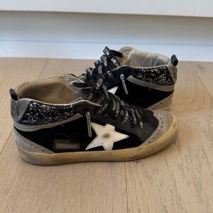 Golden Goose Black and Gold Star Sneakers